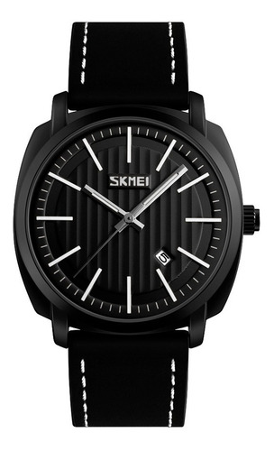 Reloj Hombre Skmei 9169 Cuero Ecologico Minimalista Elegante Color de la malla Negro Color del bisel Negro Color del fondo Blanco