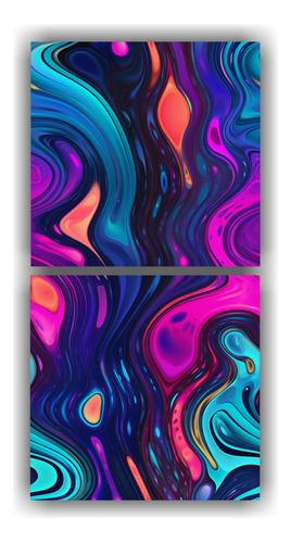 80x40cm Cuadro Intenso Liquid Tie Dye Abstracto Detallado Ps