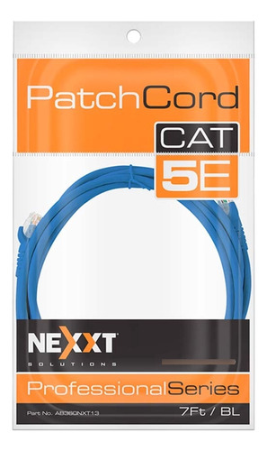 Cable De Red Patch Cord 7 Ft 2,10m Cat 5e Nexxt Azul