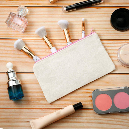20 Bolsas De Maquillaje De Lona Con Cremallera, Estuches Par