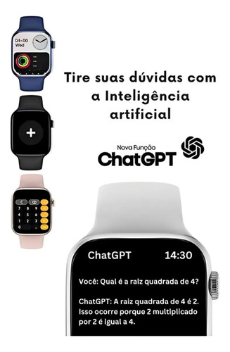 Relógio Smartwatch Hw Ultra Mini 2 Com 7 Pulseiras Chatgpt
