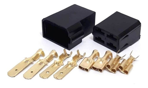 Kit Conector Automotivo 4 Vias Com Terminais Permak - 10 Pcs