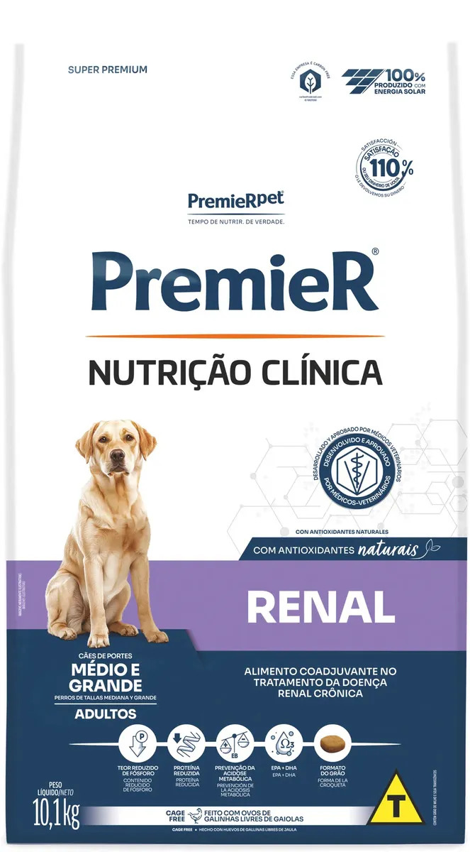 Ração Premier Cães Adultos Renal Raças Médias e Grandes 10,1kg