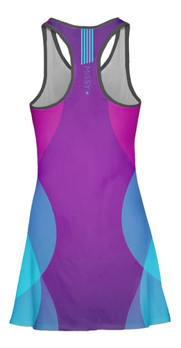 Imagem 6 de 6 de Vestido Beach Tennis C/ Shorts Degrade Rosa Azul Beachwear