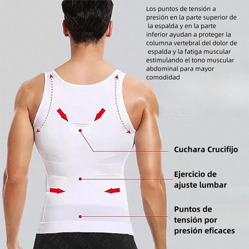 . Faja Hombre Camiseta Reductora Modeladora, 3pzs