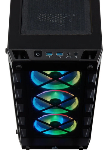 Imagen 5 de 10 de Gabinete Corsair Crystal Icue 465x Rgb Mid-t Black Gamer