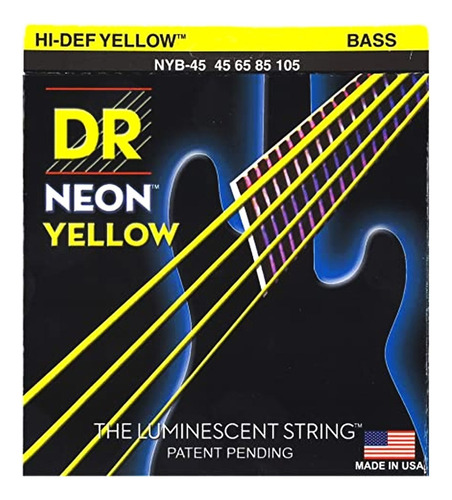 Cuerdas Bajo Eléctrico Med 45/105 Neon Yellow Dr Nyb-45