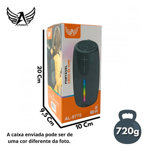 Caixa De Som À Prova D'água Bass Altomex Al-8775 Cor Preto 127V/220V