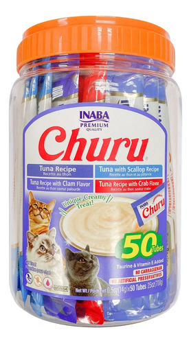 Churu Premio Para Gato AtĂșn Y Mariscos 50 Tubos De 14 G