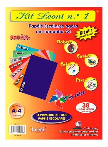 Papel Escolar Criativo Kit Leoni N1 A4 38 Folhas