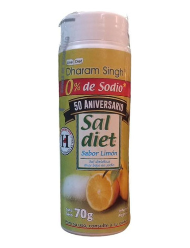 Sal 0% Sodio Sabor Limón 70gr Dharam Singh Dw