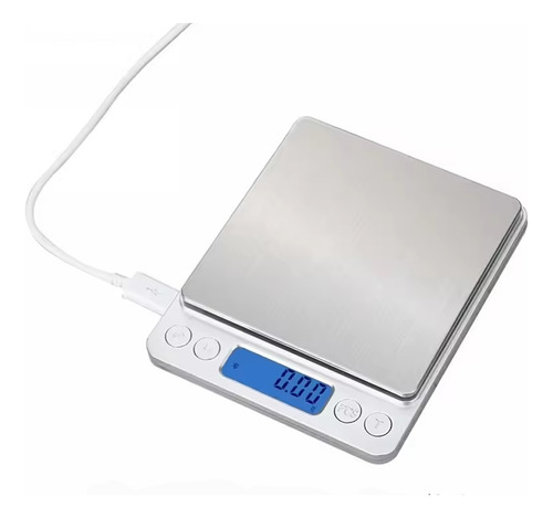 Báscula Digital Con Carga Usb, Pantalla Lcd Y 2 Bandejas