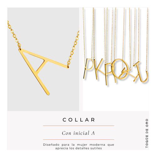 Collar Con Inicial Acero Inoxidable Accesorios Regalos Mujer