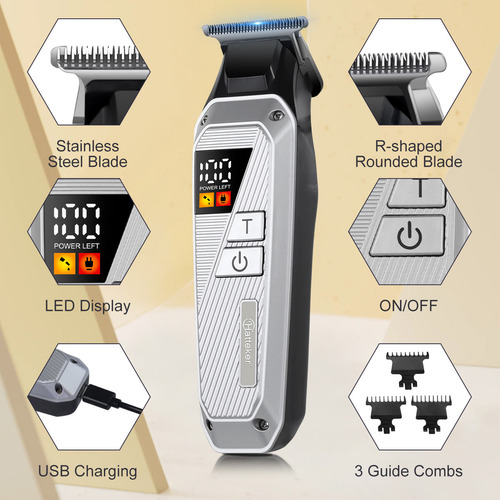 Maquina De Cortar Cabelo Barbear Barbeador Profissional Aparador De Pelos Maquina Acabamento Recortador Cortador De Pelos Com Display Sem Fio