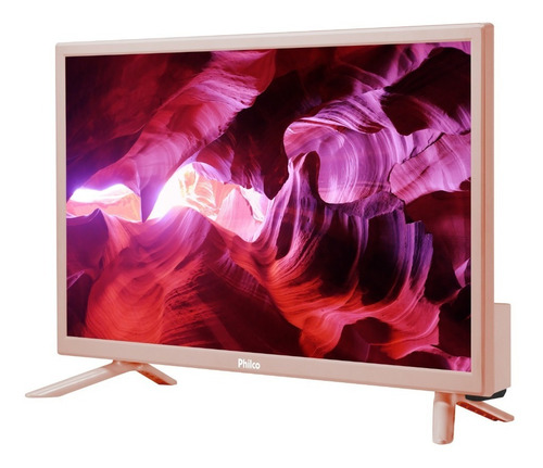 Imagem 2 de 5 de Tv Led Hd 24'' Ptv24n91dfrh 1 Hdmi 2 Usb Rosa Philco