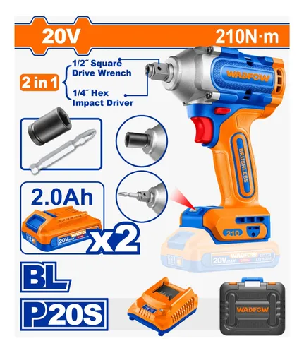 Llave De Impacto Inal. E. 1/2 Y 1/4 20v + Cargador + 2 Bat