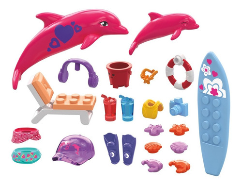 Mega Construx Barbie Color Reveal Exploración Con Delfines
