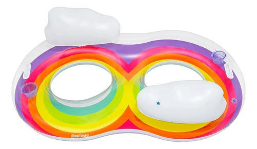 Salvavidas Inflable Doble Arcoíris Flotador