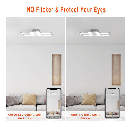 Goeco Lámpara De Techo Moderna 4-luces 24w 2200lm Led Lám...
