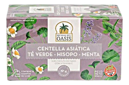 Mezcla Anti Celulitis, Centella, Te Verde, Hisopo Oasis
