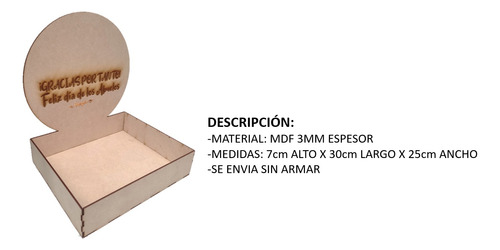 Charolas Día Del Abuelo 7x30x25 Cm Mdf 3mm Sin Armar 2piezas