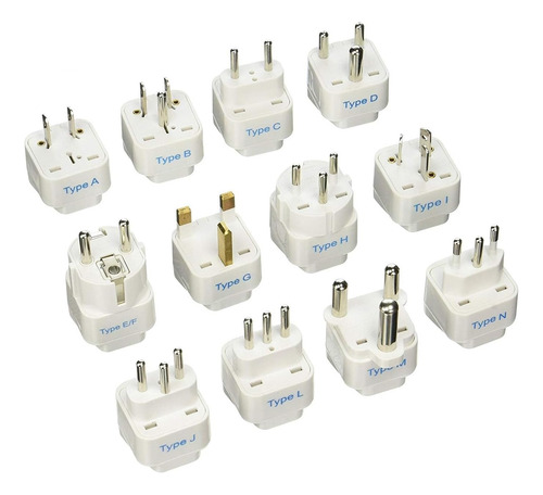Adaptador De Viaje Ceptics Con Enchufes Tipo A-m, Enchufe...