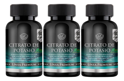 Citrato De Potasio 3 Frascos Linea Premium Lp Dietafitness