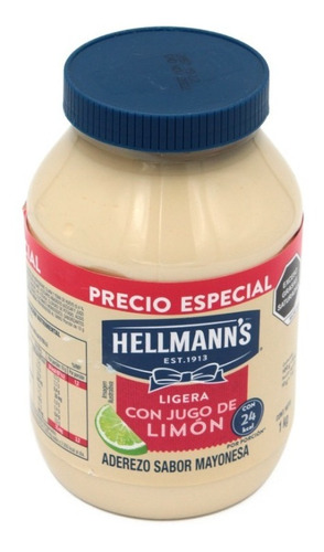 Mayonesa Hellmann's C/ Jugo De Limon Reducida En Grasa 1 Kg