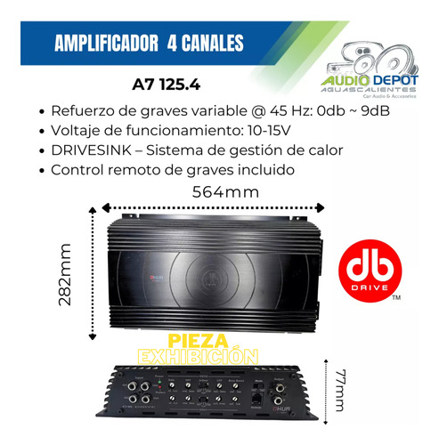 Amplificador 4 Canales 1000w Db Drive Con Detalles Estéticos