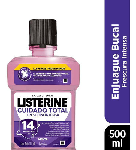 Listerine Cuidado Total Con Fluor 500ml