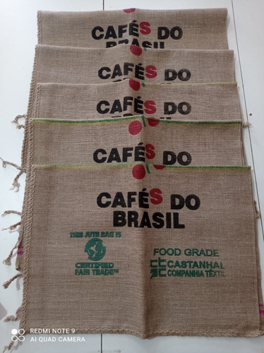 Kit 5 Sacos De Estopa Juta Original Café Do Brasil