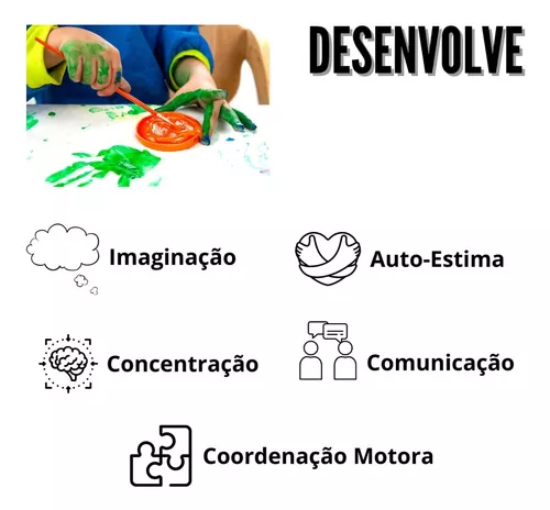 Presenteie seus filhos com nossos Kits de Telas de Pintura, completos com  tinta guache, pincel e manual de mistura de cores. Estimule a criatividade  e coordenação motora das crianças de maneira divertida