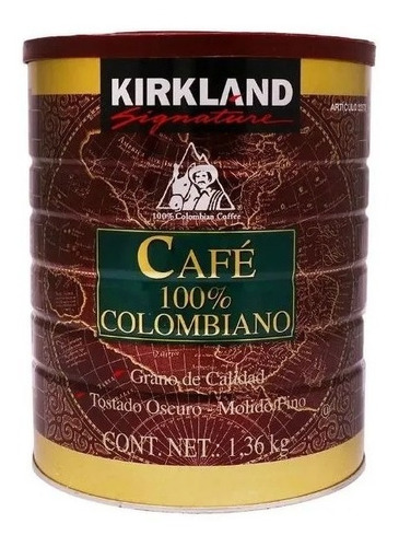 2.72 Kg Café Colombiano Molido Kirkland Eg