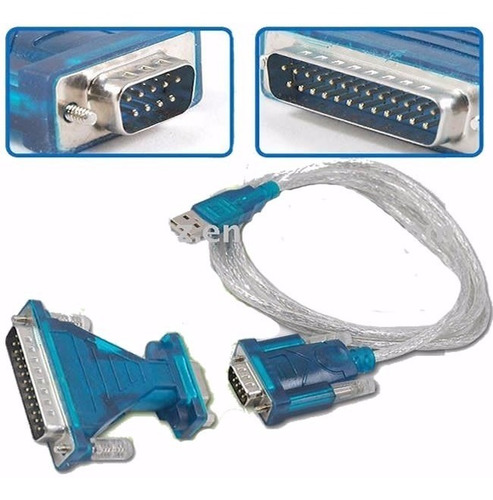 Cable Adaptador De Usb A Serial Db9 + Adaptador Serial Db25