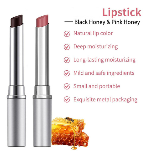 Oxyglow - Black Honey Lipstick, Honey Lipstick Tinted Lip Balm, Nourishing And Hydrating Lip Gloss For Women, Sheer Lightweight Color For All Skin Tones