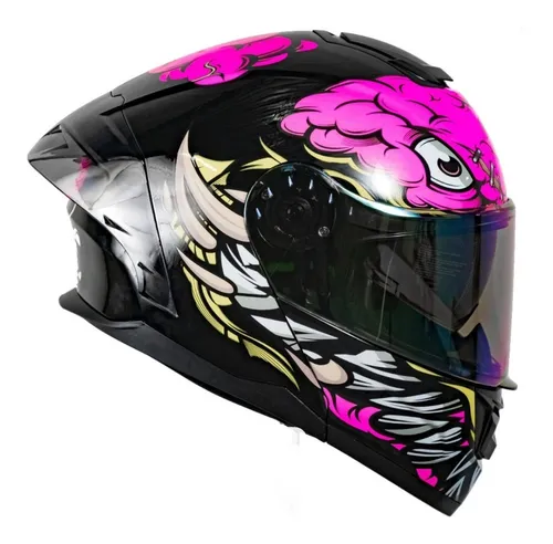 Casco Moto Edge Frankie Hexa Integral Mujer Dot Color Blanco/Rosa Talla  L-(59-60-cm) Tamaño del casco L