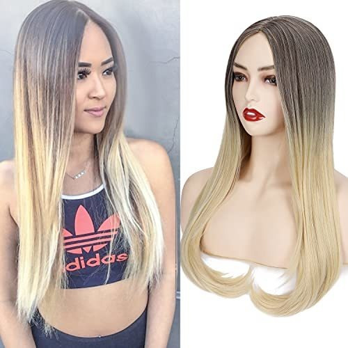 Benehair 22  Long Straight Black Ombre Blonde Hair M769o