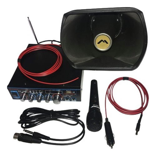 Kit Sonido Perifoneo Amplificador + Bocina + Microfono