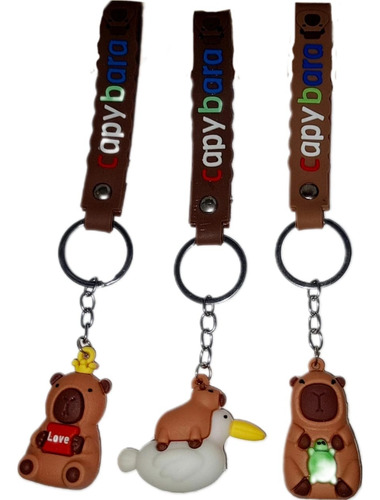 Llaveros De Capibara Carpincho Moda Silicona X15 Capibaras Surtidos