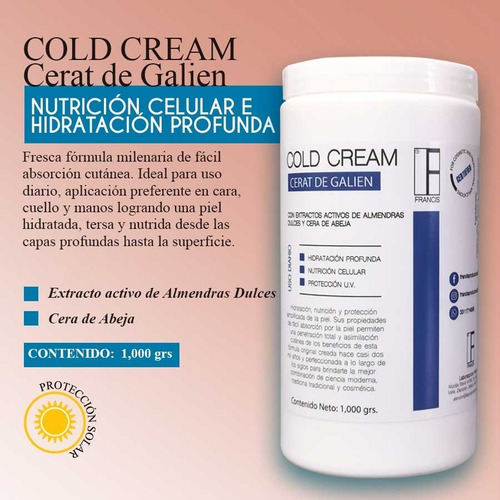 2 Pack Crema Facial 1k Cold Cream Almendras Y Cera De Abeja