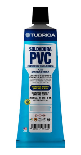 Soldadura Pvc Tubos Condiciones Húmedas 1/64  Tubrica