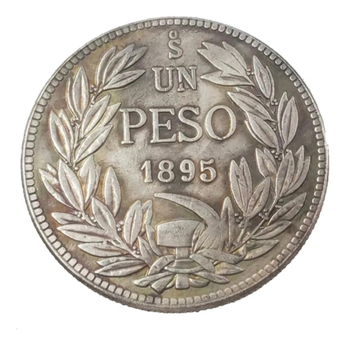 Moneda 1 Peso República De Chile 1895 Reproducción Colección