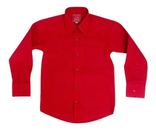 Camisa Manga Larga De Vestir Marca Oscar Niños Color Rojo