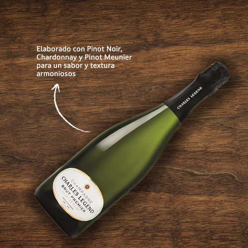 Champagne Francés Blanc Premier Charles Legend 750ml, 1pz