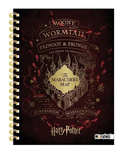 Cuaderno Mooving Harry Potter 16x21 Tapa Dura Espiral 80 Hj