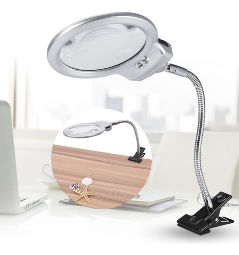 Lente Grande De Mesa Lámpara De Escritorio Con Lupa Iluminad