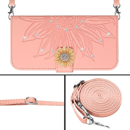 Funda Con Tapa Para Realme 13 Plus, 5 G, De Piel, Forma De Girasol, Con Ranura Para Tarjetas, Soporte, Función Atril, Protector Con Un Cordón Largo