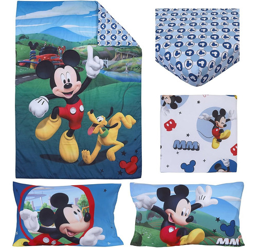 Mickey Mouse Juego Sabanas Edredón Cuna O Cama Infantil Bebé