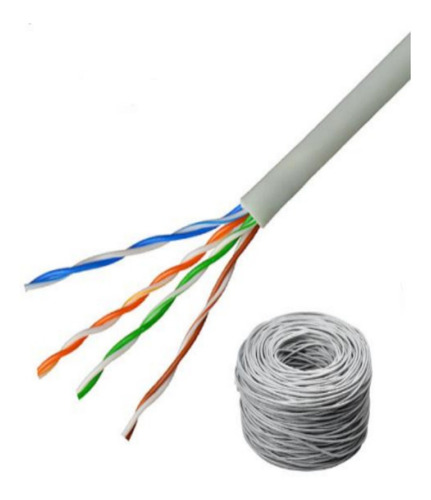 Saxxon Cable Utp Cat5e Bobina 305 Mts 100% Cobre Color Gris