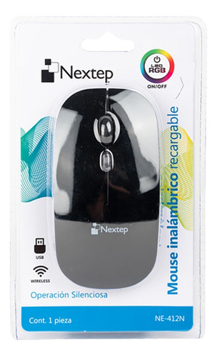 Mouse Inalambrico Recargable Nextep Wireless Usb 1600dpi